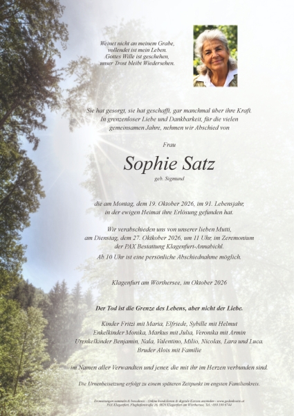 Parte von Sophie Satz